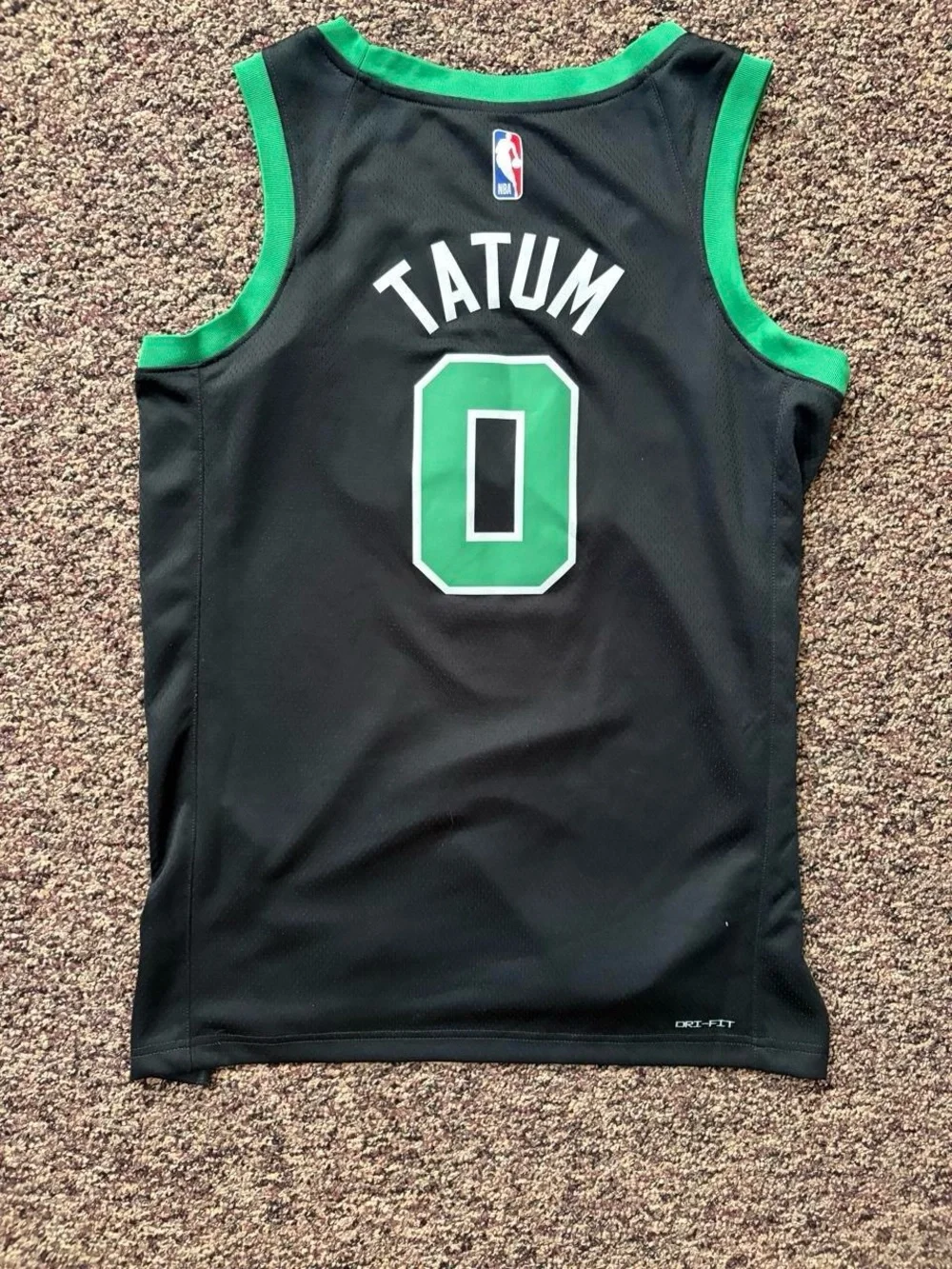 Jordan Celtics Black and Green Basketball Jersey #0
